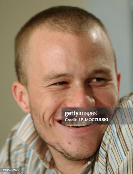 Actor Heath Ledger smiles while discussing his new film "The Four Feathers" during a news conference at the Toronto International Film Festival 08...