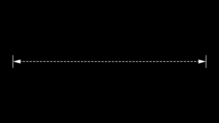 Distance Written Animation Measuring distance length dotted line animation. 동영상 (1936961063) - 게티이미지뱅크
