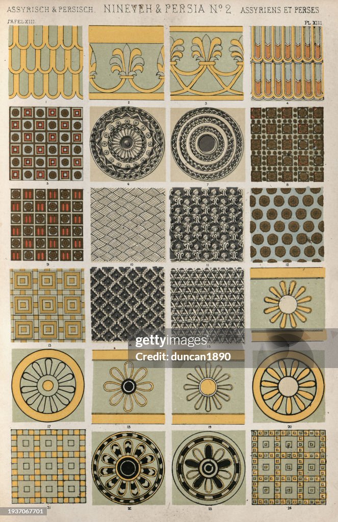 Assyrian Pattern Ancient Persian And Assyrian Decorative Art Patterns Decor Of Nineveh ...