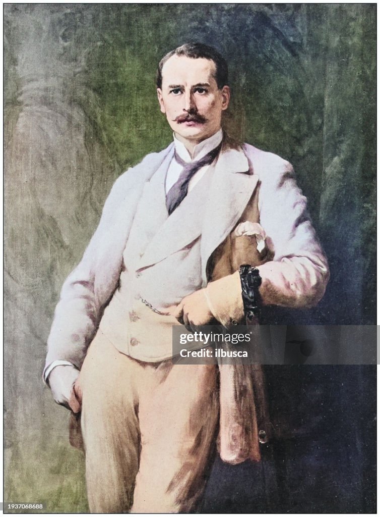 Antique photo of paintings: Man