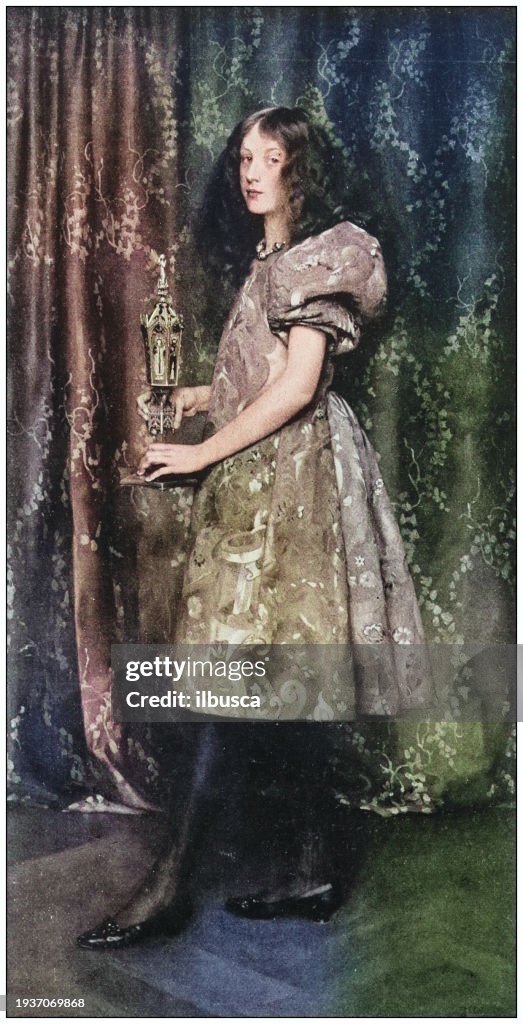 Antique photo of paintings: Woman