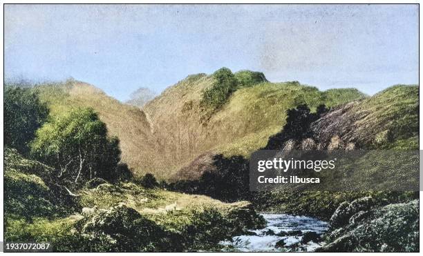 antike fotos von gemälden: glen nevis - tal stock-grafiken, -clipart, -cartoons und -symbole
