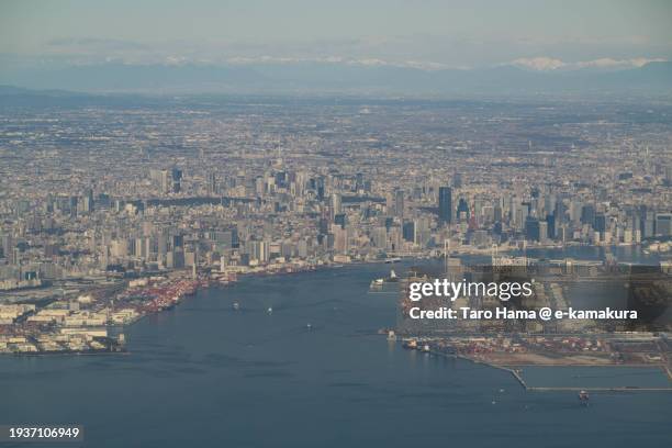 1,115 Aerial Views Of Tokyo Bay Area And Financial District Stock