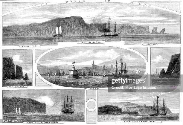 The Basin of Minas - Progress of the Prince of Wales in British North America - views illustrating the passage of H.M.S. 'Styx', having his Royal...