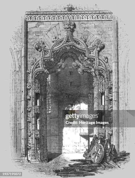 Archway in the Capella at Batalha; Excursions near Lisbon', 1875. From 'Illustrated Travels' by H.W. Bates. [Cassell, Petter, and Galpin, circa 1880,...