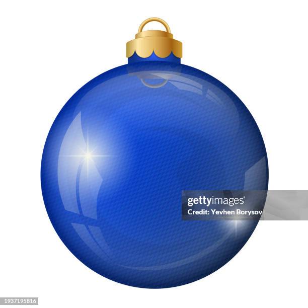 christmas tree ball of blue color for christmas holiday - christmas bauble icon stock pictures, royalty-free photos & images