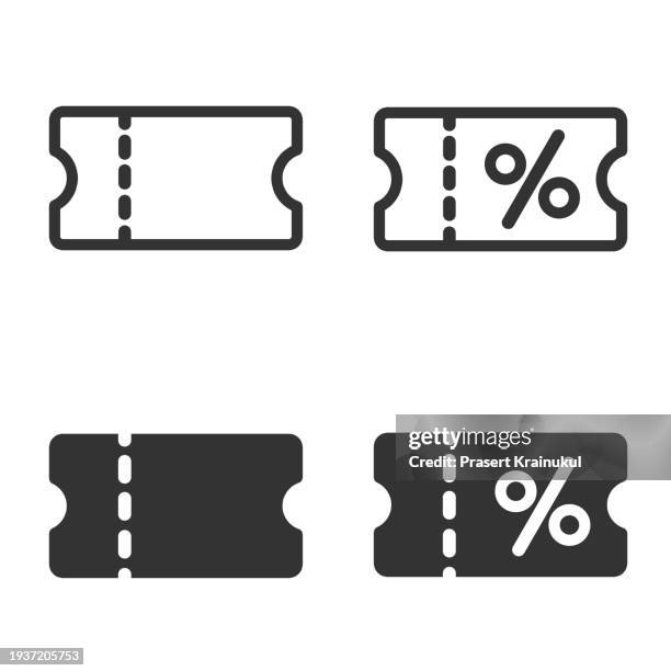 discount coupon icon set. price tag icon. shopping tag sign - cupom - fotografias e filmes do acervo