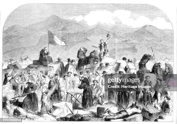 The Revolution in Sicily - the Sicilians demolishing the Fort of Castellamare at Palermo - from a sketch by T. Nast, 1860. 'It may be remembered that...