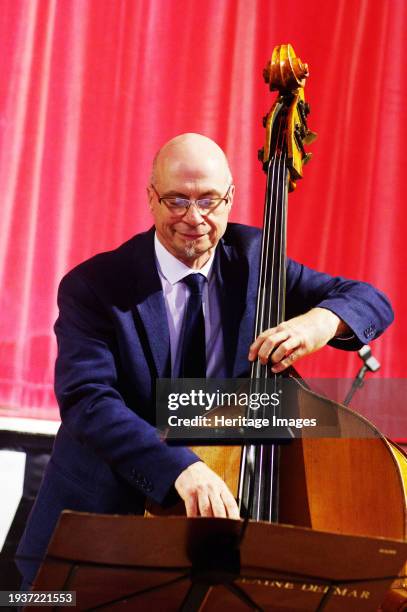 Simon Thorpe, Elaine Delmar Quintet, Battle Jazz Festival, Battle, East Sussex, July 2023. Creator: Brian O'Connor.