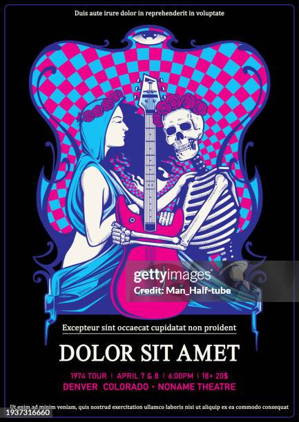 ilustraciones, imágenes clip art, dibujos animados e iconos de stock de rock póster - clásicos de rock and roll