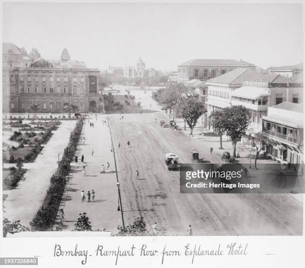 Bombay Rampart Row, from Esplanade Hotel, Late 1860s. Creator: Samuel Bourne.