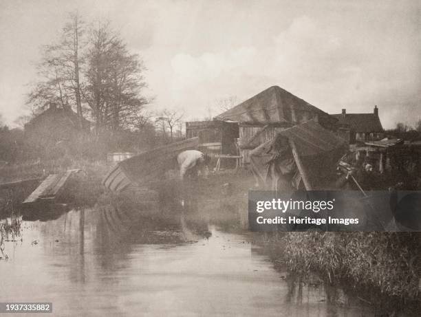 Norfolk Boat-Yard, 1886. Plate: Plate XIII. Creator: Peter Henry Emerson.