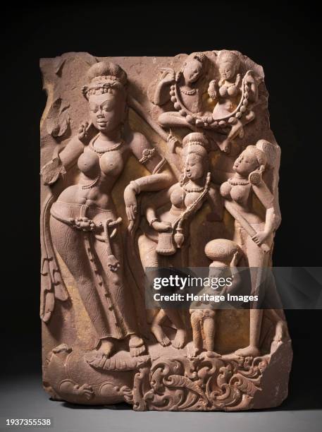 The River Goddess Yamuna and Attendants, circa 800. Creator: Unknown.