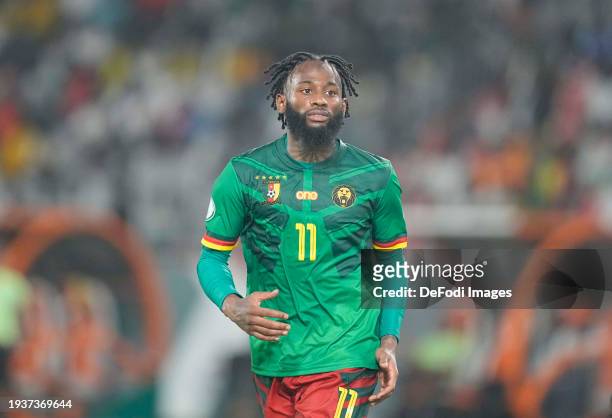 Georges Kevin Nkoudou Mbida of Cameroon during the TotalEnergies CAF Africa Cup of Nations group stage match between Cameroon and Guinea at Stade...