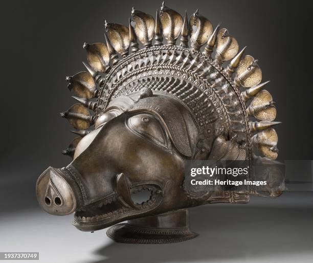 Dancer's Headpiece in the Form of a Panjurli Bhuta , 18th century. Created in the southwestern coastal region of India for ritual use in dance...