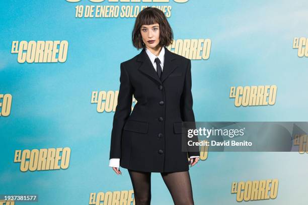 Maria Pedraza attends the Madrid photocall of "El Correo" at Hotel URSO on January 16, 2024 in Madrid, Spain.