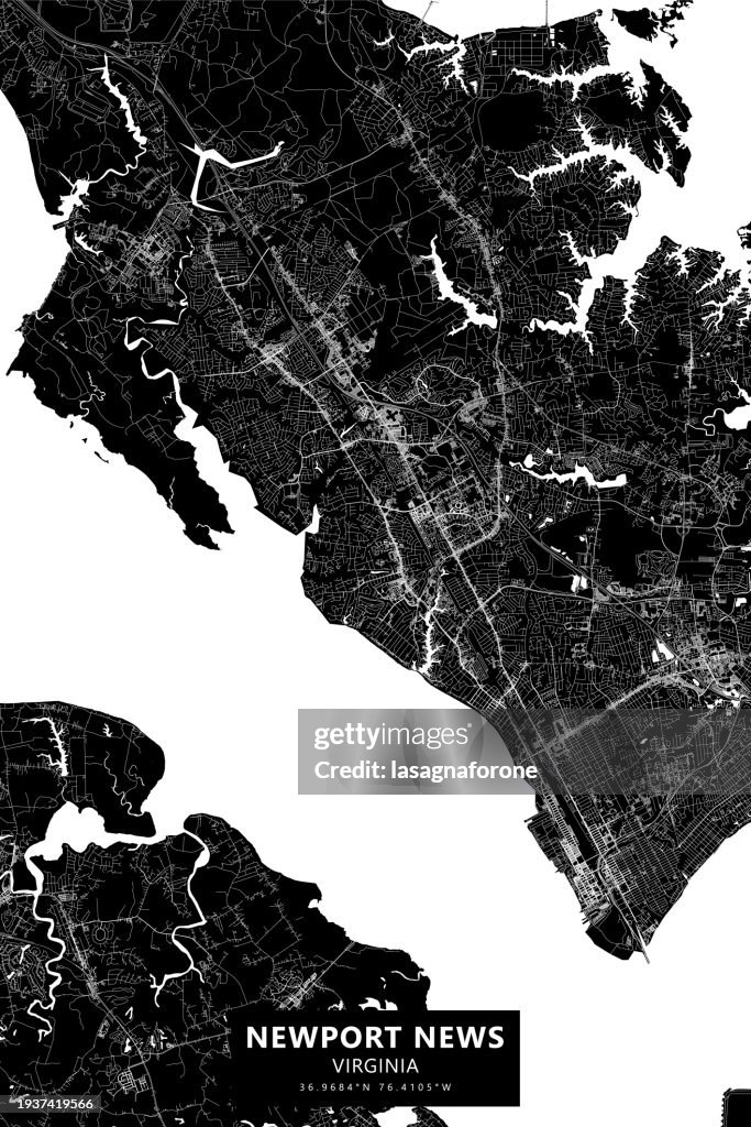 Newport News, Virginia, USA Vector Map