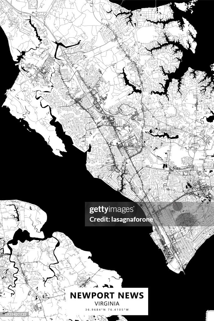 Newport News, Virginia, USA Vector Map
