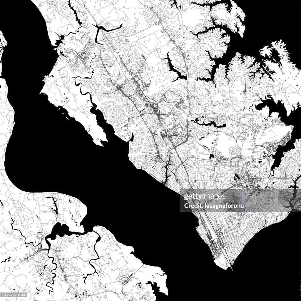 Newport News, Virginia, USA Vector Map