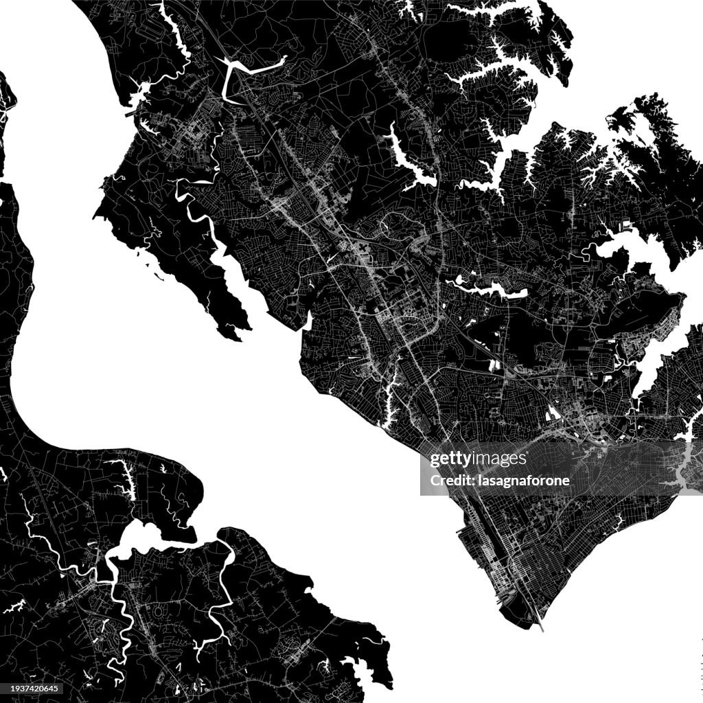 Newport News, Virginia, USA Vector Map