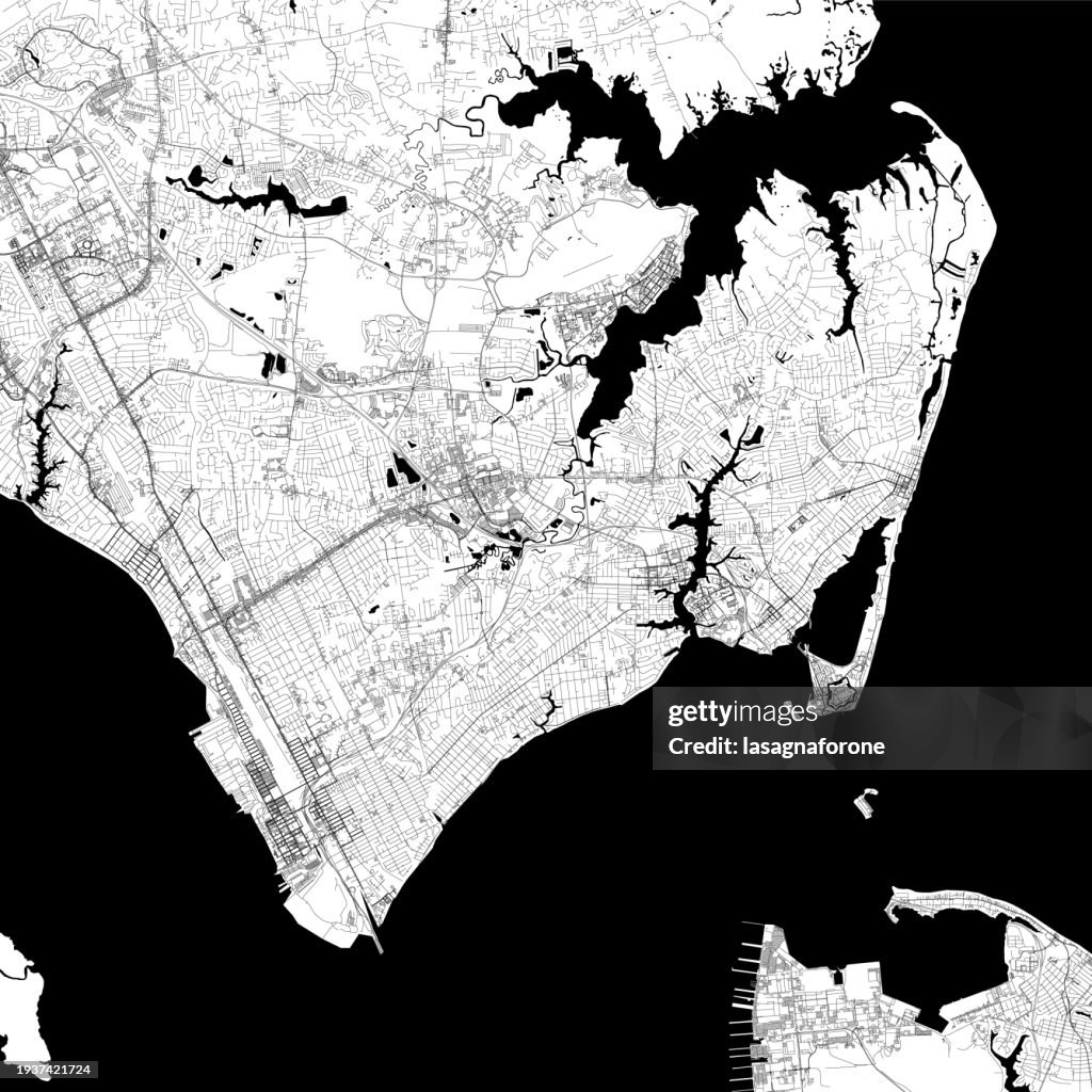 Hampton, Virginia, USA Vector Map