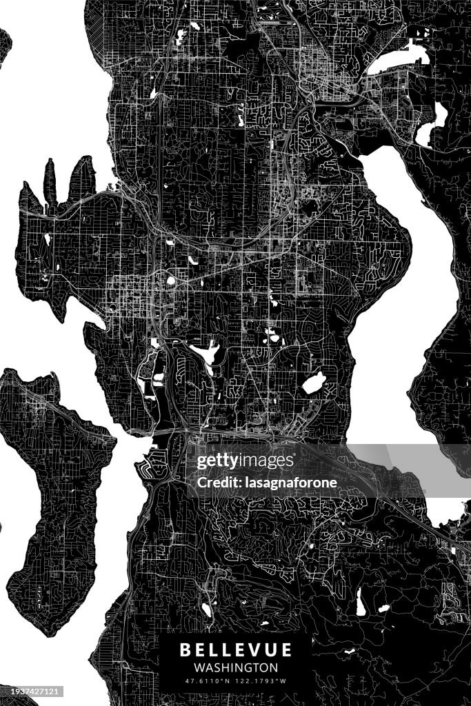 Bellevue, Washington, USA Vector Map