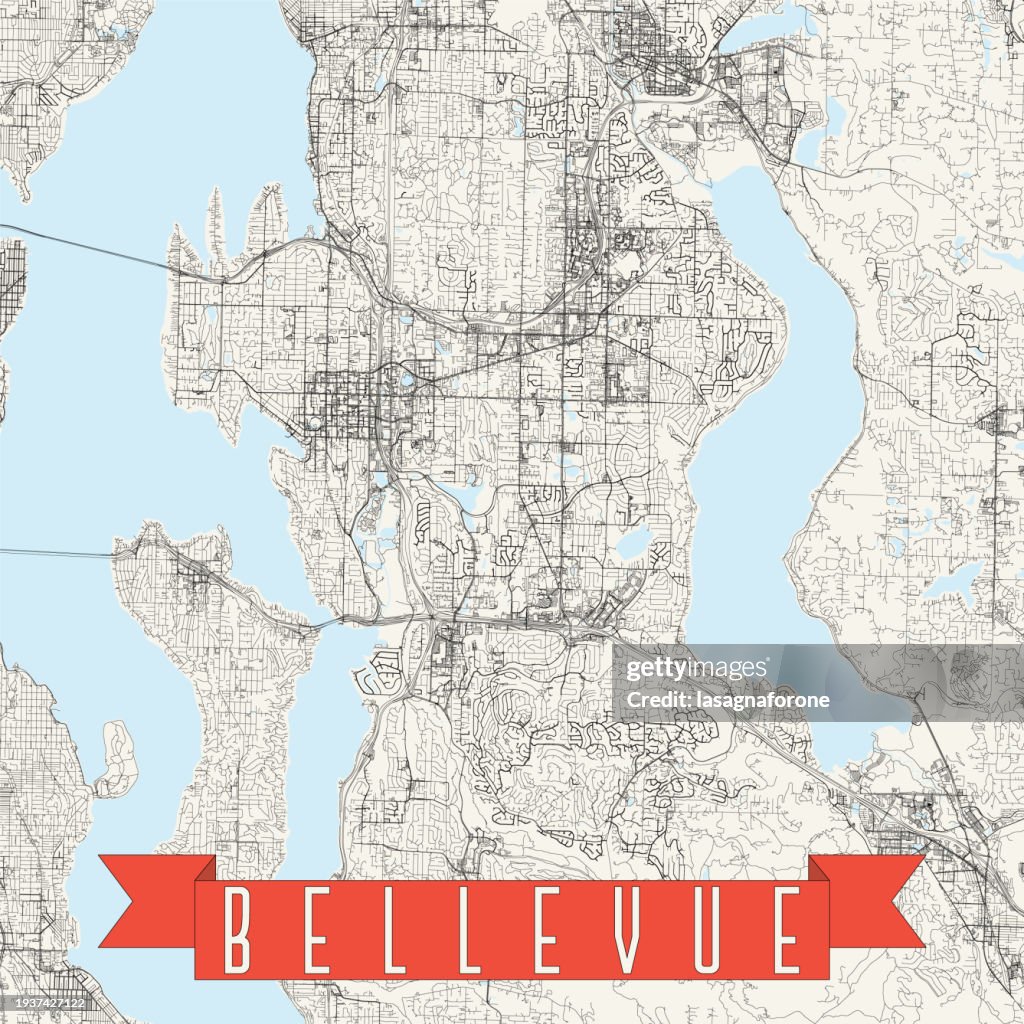 Bellevue, Washington, USA Vector Map