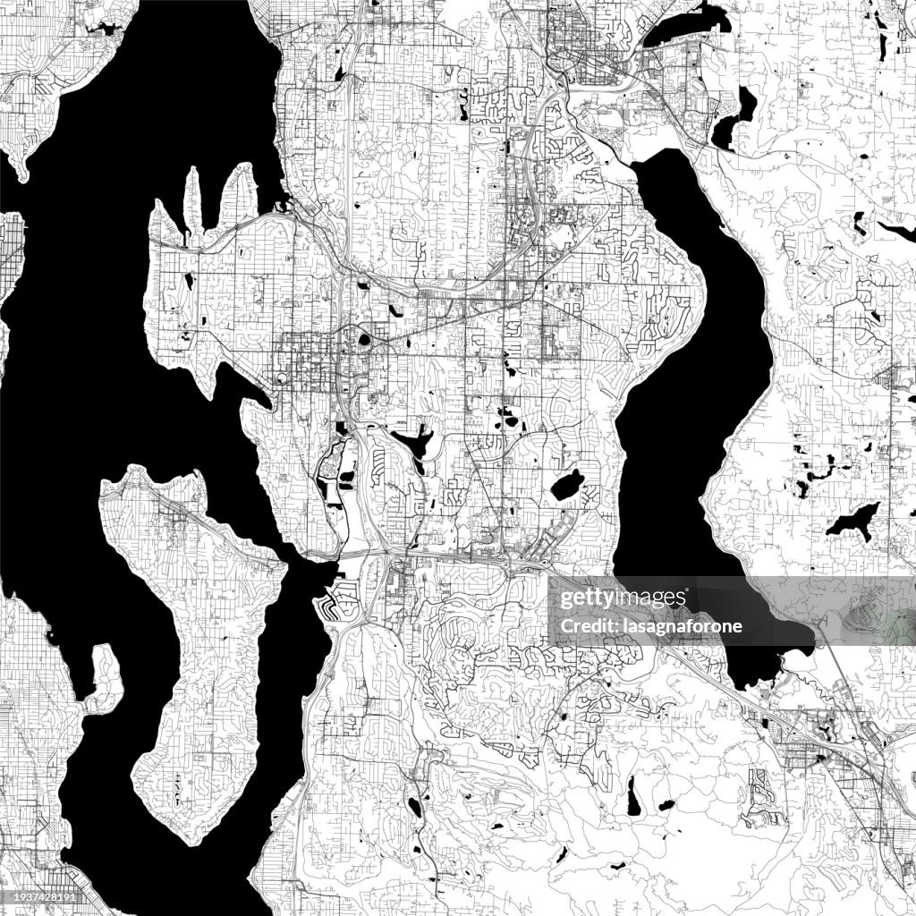 Bellevue, Washington, USA Vector Map