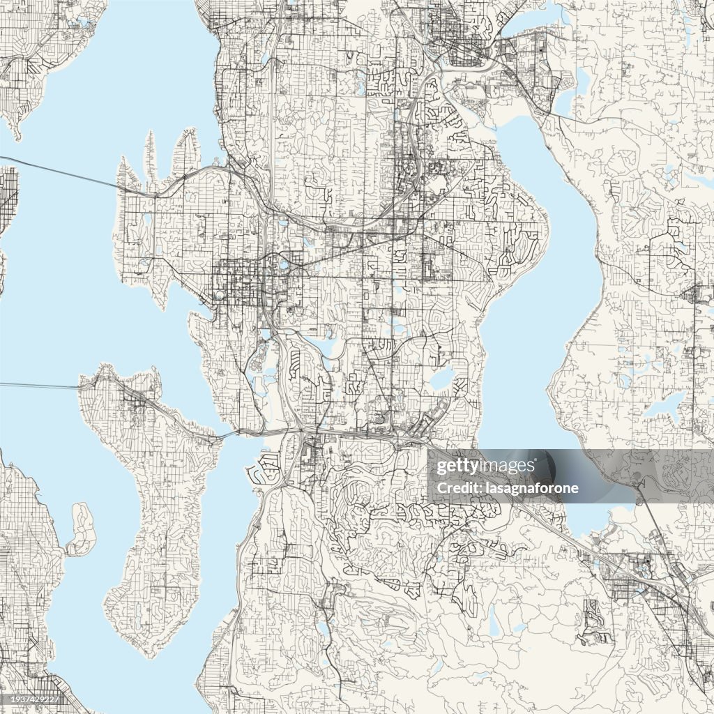 Bellevue, Washington, USA Vector Map