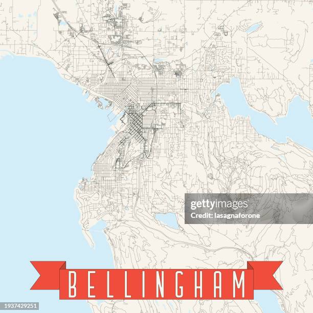 bellingham, washington, usa vector map - bellingham washington state stock illustrations