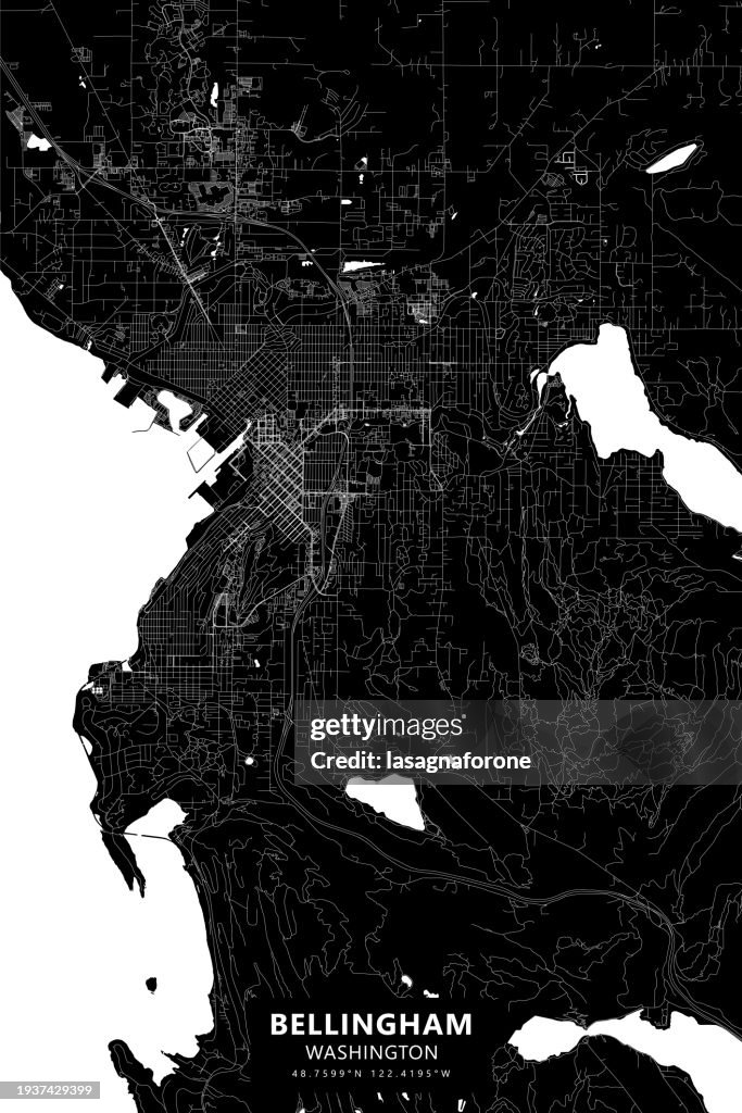 Bellingham, Washington, USA Vector Map
