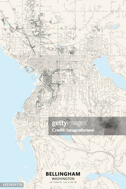 bellingham, washington, usa vector map - bellingham washington state stock illustrations