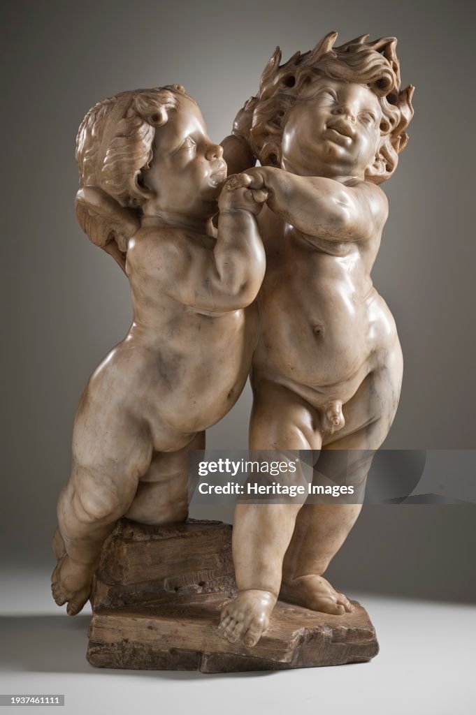 Winged Female Genius Crowning A Putto With A Laurel Wreath (Image 1 Of 5)