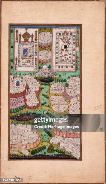 The Pilgrimage Cities of Arabia, Folio from a Gulshan-i 'Ishq , circa 1700. Creator: Unknown.