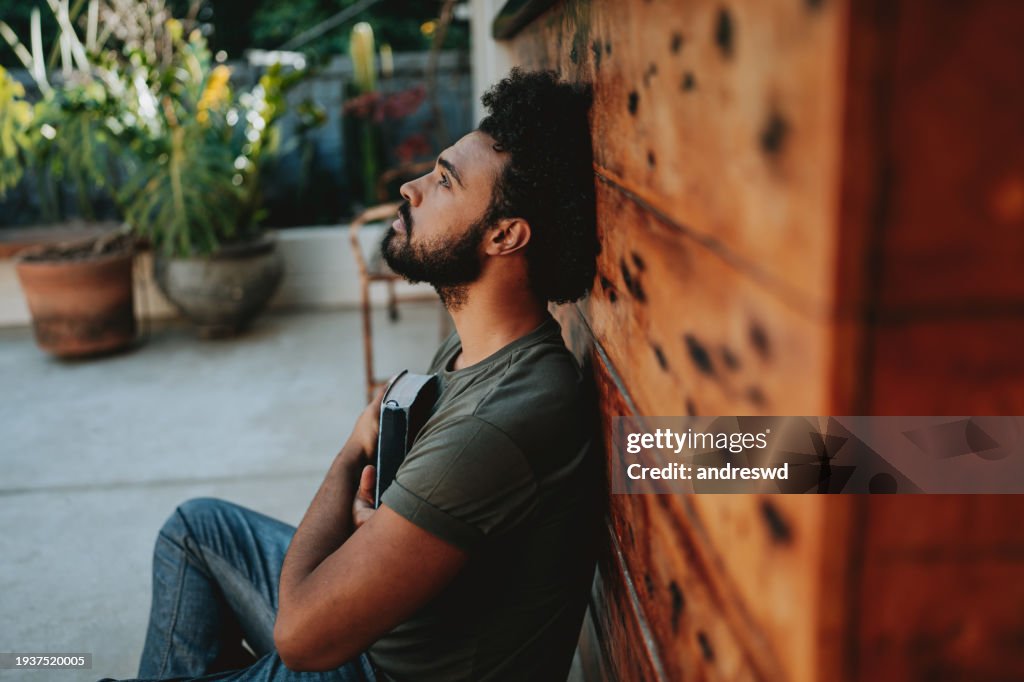 Young man with the bible