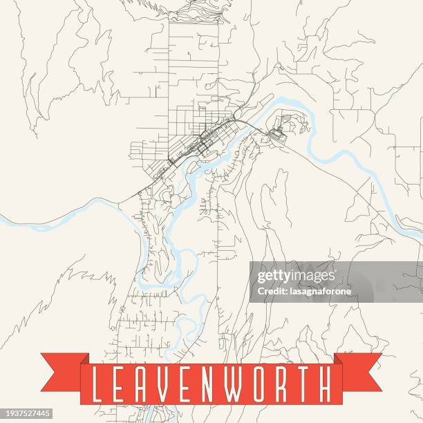 leavenworth, washington, usa vector map - wenatchee washington stock illustrations