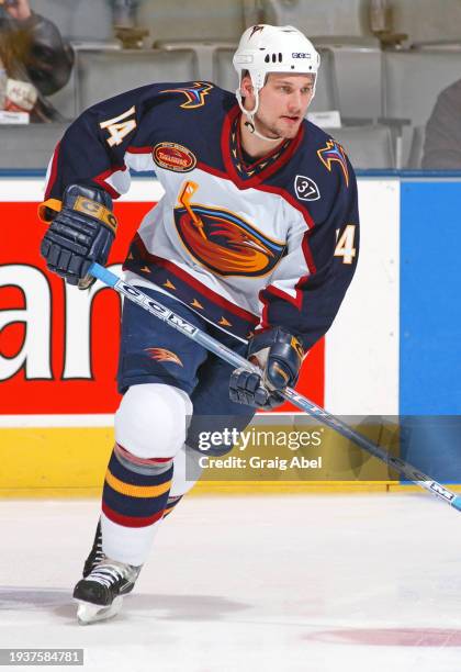 Ben Simon of the Atlanta Thrashers skates against the Toronto Maple Leafs during NHL game action on March 29, 2004 at Air Canada Centre in Toronto,...