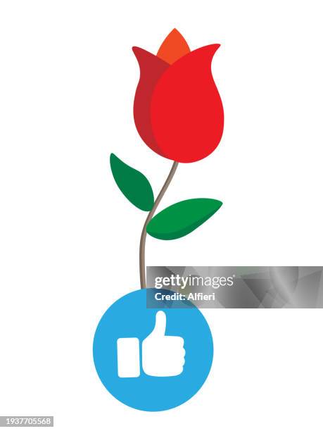 like icon with rose - couple thinking stock illustrations