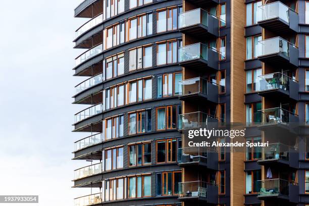 modern glass apartment building in oslo, norway - oslo business stock pictures, royalty-free photos & images