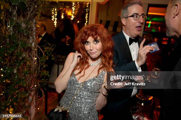 Natasha Lyonne and John Oliver attend the HBO & Max Post Emmys Reception at San Vicente Bungalows on January 15, 2024 in West Hollywood, California.