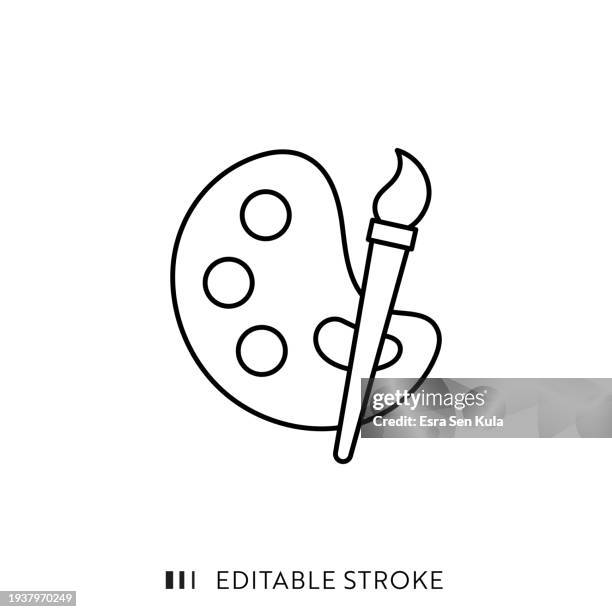 ilustrações de stock, clip art, desenhos animados e ícones de painting line icon design with editable stroke. suitable for infographics, web pages, mobile apps, ui, ux, and gui design. - paleta de cores
