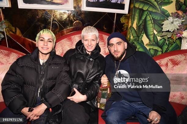 Nicole Albino, Karen Magee and Paul Cupo attend a screening of "Lypsinka: Toxic Femininity" at The Roxy Hotel on January 18, 2024 in New York.