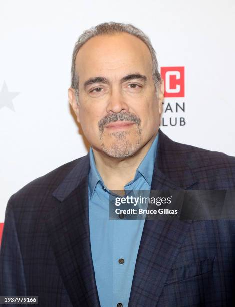 David Zayas poses at a photocall for the play "Brooklyn Laundry" at MTC Rehearsal Studios on January 16, 2024 in New York City. "Brooklyn Laundry"...