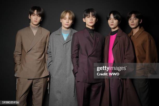 Tomorrow X Together at Dior Men's Fall 2024 as part of Paris Men's Fashion Week held at École Militaire on January 19, 2024 in Paris, France.