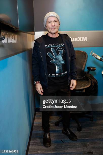 Bruce Dickinson visits SiriusXM studios on January 16, 2024 in New York City.