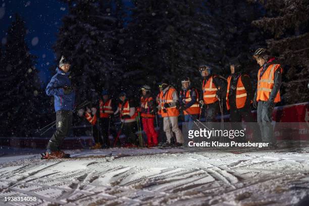 Race track service during the Audi FIS Alpine Ski World Cup - Men's Downhill Hahnenkamm on January 19, 2024 in Kitzbuehel, Tyrol.