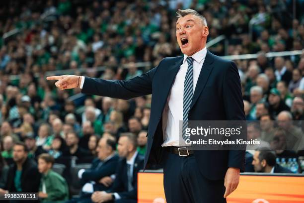 Sarunas Jasikevicius, Head Coach of Fenerbahce Beko Istanbul in action during the Turkish Airlines EuroLeague Regular Season Round 22 match between...