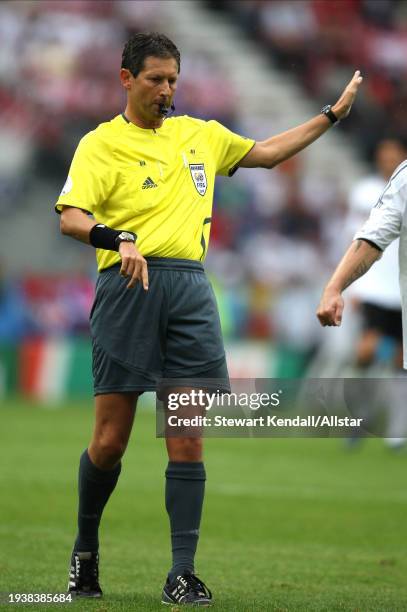 June 12: Frank De Bleeckere of FIFA Referee in action during the UEFA Euro 2008 Group B match between Croatia and Germany at Worthersee Stadion on...