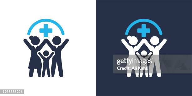 family protect. solid icon that can be applied anywhere, simple, pixel perfect and modern style. - helping elderly stock illustrations