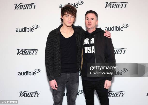 Jack Champion and Ryan Fleck at the Variety Sundance Studio, Presented by Audible on January 19, 2024 in Park City, Utah.